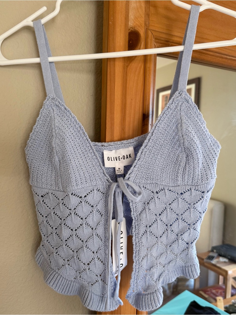 Olive & Oak Light Blue Knit Tie-Front Camisole - Picture 4 of 5